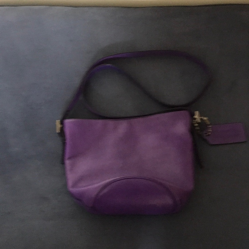 All leather purple coach purse
